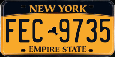 NY license plate FEC9735