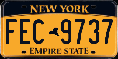 NY license plate FEC9737