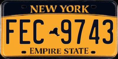 NY license plate FEC9743