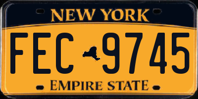 NY license plate FEC9745