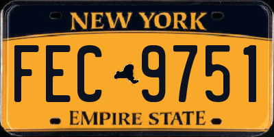 NY license plate FEC9751