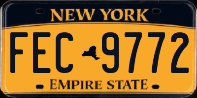 NY license plate FEC9772