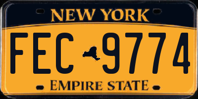 NY license plate FEC9774