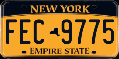 NY license plate FEC9775