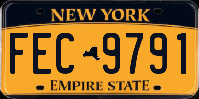 NY license plate FEC9791