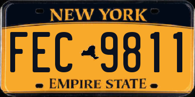 NY license plate FEC9811