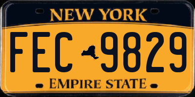 NY license plate FEC9829
