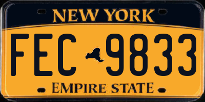 NY license plate FEC9833