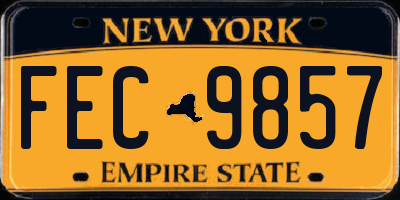 NY license plate FEC9857