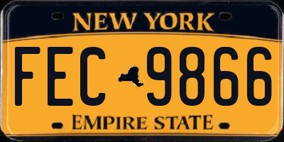 NY license plate FEC9866