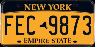 NY license plate FEC9873