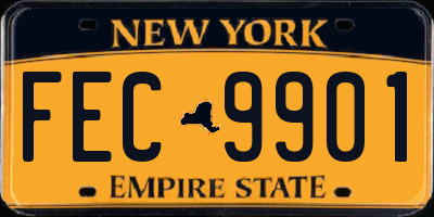 NY license plate FEC9901