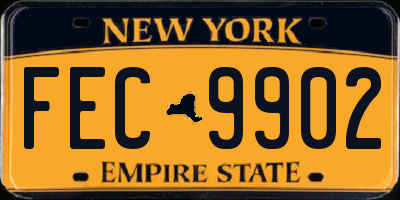NY license plate FEC9902