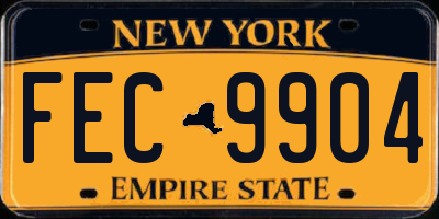 NY license plate FEC9904