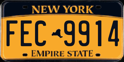 NY license plate FEC9914