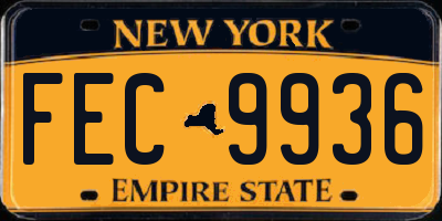 NY license plate FEC9936
