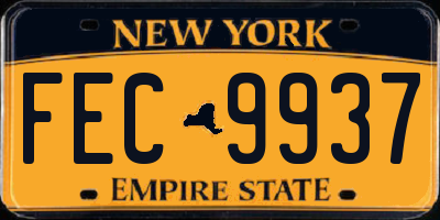 NY license plate FEC9937