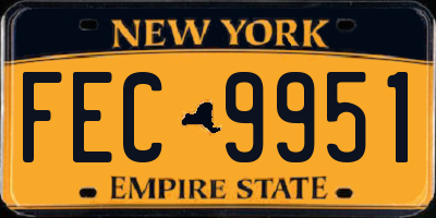 NY license plate FEC9951