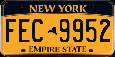 NY license plate FEC9952