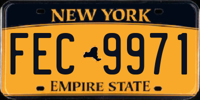 NY license plate FEC9971