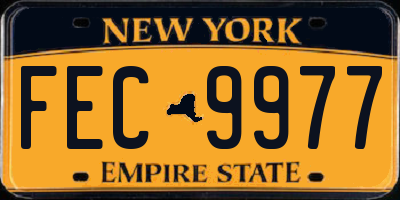 NY license plate FEC9977