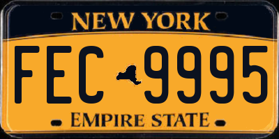 NY license plate FEC9995