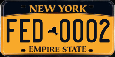 NY license plate FED0002
