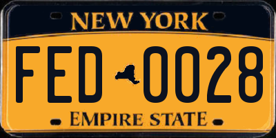 NY license plate FED0028