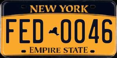 NY license plate FED0046
