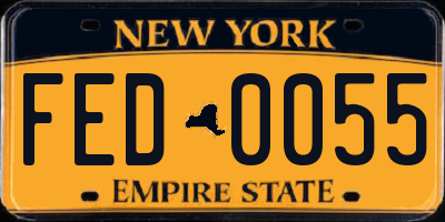 NY license plate FED0055