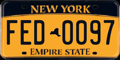 NY license plate FED0097