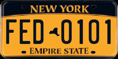 NY license plate FED0101