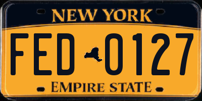 NY license plate FED0127