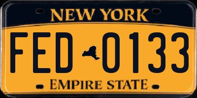 NY license plate FED0133