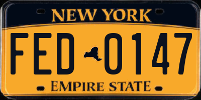 NY license plate FED0147
