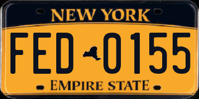 NY license plate FED0155