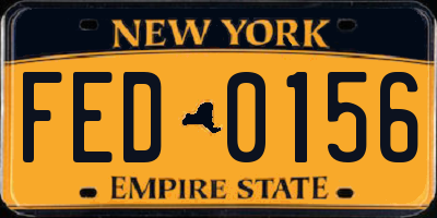 NY license plate FED0156