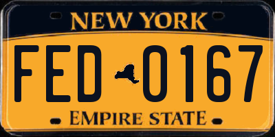 NY license plate FED0167