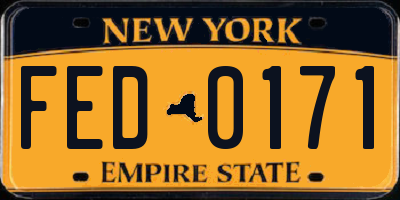 NY license plate FED0171