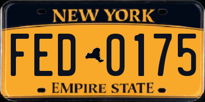NY license plate FED0175