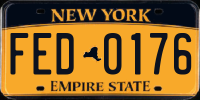 NY license plate FED0176