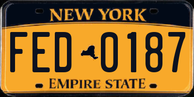 NY license plate FED0187