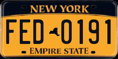 NY license plate FED0191