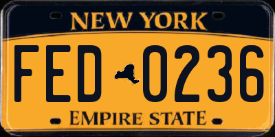 NY license plate FED0236