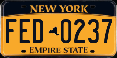 NY license plate FED0237