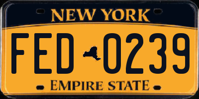 NY license plate FED0239