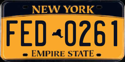 NY license plate FED0261