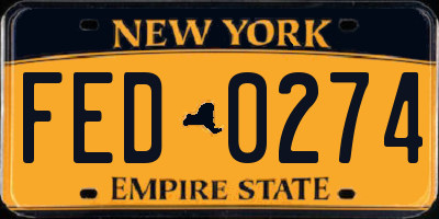 NY license plate FED0274