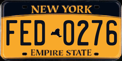 NY license plate FED0276