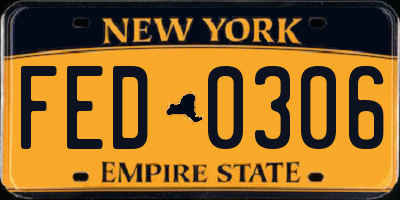NY license plate FED0306